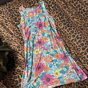 Floral Sleeveless Dress - Multicolor